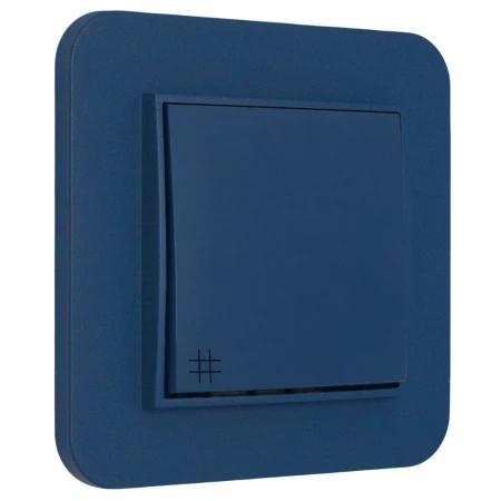 Włącznik krzyżowy z ramką zaokrągloną seria MINI kolor navy blue