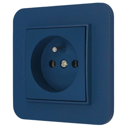 Gniazdo pojedyncze z ramką zaokrągloną seria MINI kolor navy blue