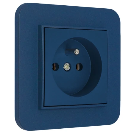 Gniazdo pojedyncze z ramką zaokrągloną seria MINI kolor navy blue