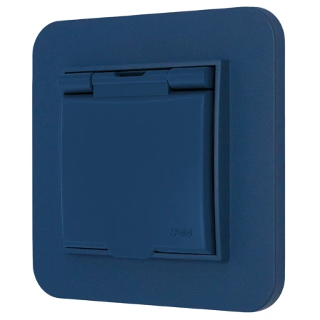Gniazdo hermetyczne z ramką zaokrągloną seria MINI kolor navy blue