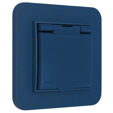 Gniazdo hermetyczne z ramką zaokrągloną seria MINI kolor navy blue
