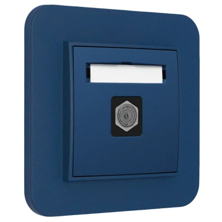 Gniazdo antenowe 1x z ramką zaokrągloną seria MINI kolor navy blue