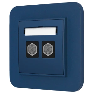 Gniazdo antenowe 2x z ramką zaokrągloną seria MINI kolor navy blue
