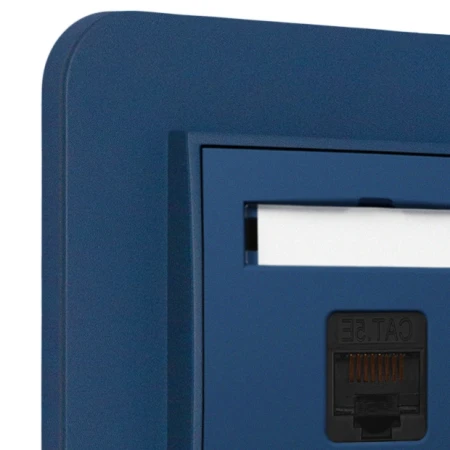 Gniazdo internetowe rj45 1x z ramką zaokrągloną seria MINI kolor navy blue