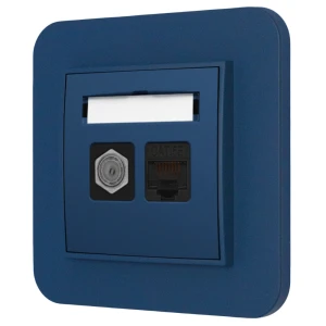 Gniazdo rj45/antenowe z ramką zaokrągloną seria MINI kolor navy blue