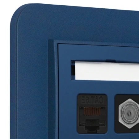 Gniazdo rj45/antenowe z ramką zaokrągloną seria MINI kolor navy blue