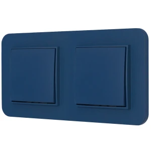 Dwa włączniki pojedyncze z ramką zaokrągloną seria MINI kolor navy blue