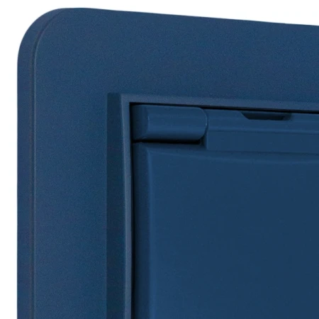 Włącznik podwójny z gniazdem hermetycznym z ramką zaokrągloną seria MINI kolor navy blue