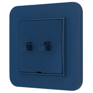 Włącznik podwójny w stylu USA ramka zaokrąglona seria Mini kolor navy blue