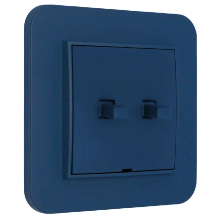 Włącznik podwójny w stylu USA ramka zaokrąglona seria Mini kolor navy blue