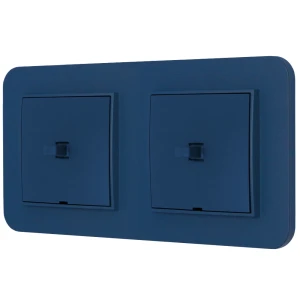 Dwa włączniki pojedyncze w stylu USA ramka zaokrąglona seria Mini kolor navy blue