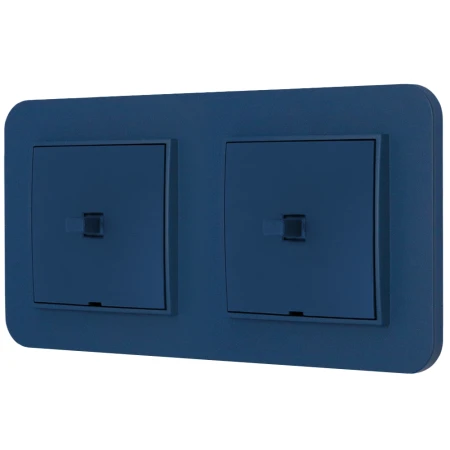 Dwa włączniki pojedyncze w stylu USA ramka zaokrąglona seria Mini kolor navy blue