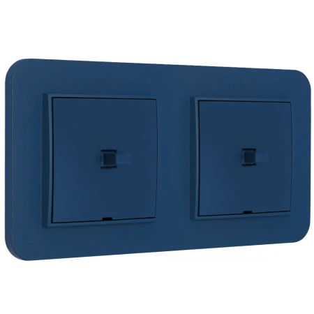 Dwa włączniki pojedyncze w stylu USA ramka zaokrąglona seria Mini kolor navy blue
