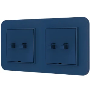 Dwa włączniki podwójne w stylu USA ramka zaokrąglona seria Mini kolor navy blue