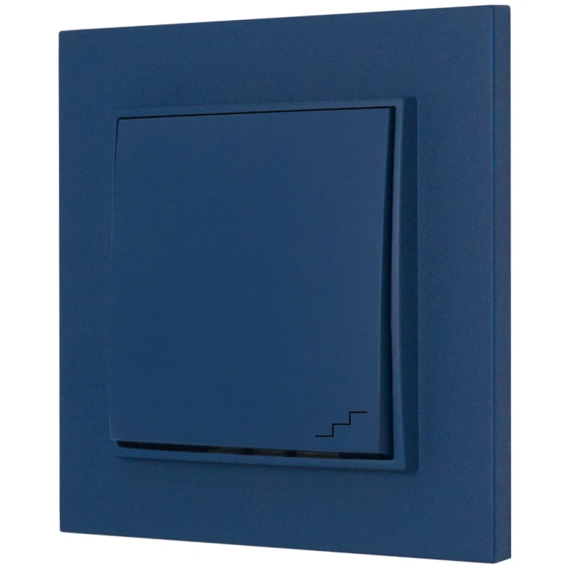 Włącznik schodowy z ramką kwadratową seria MINI kolor navy blue