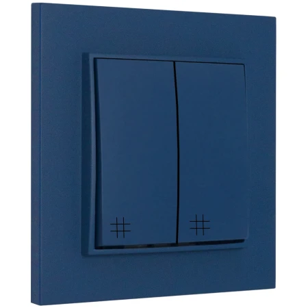 Włącznik krzyżowy podwójny z ramką kwadratową seria MINI kolor navy blue