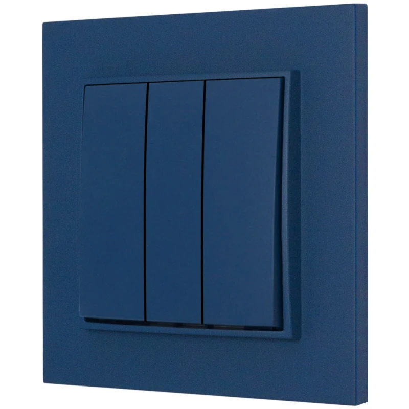 Włącznik potrójny z ramką kwadratową seria MINI kolor navy blue