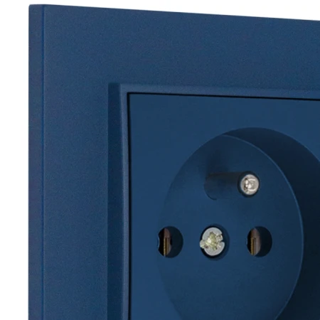 Gniazdo pojedyncze z ramką kwadratową seria MINI kolor navy blue