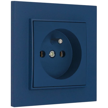 Gniazdo pojedyncze z ramką kwadratową seria MINI kolor navy blue