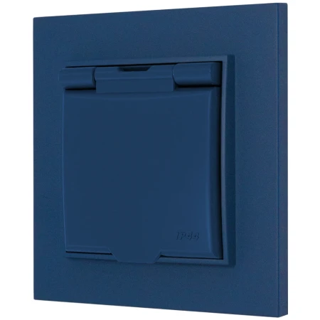 Gniazdo hermetyczne z ramką kwadratową seria MINI kolor navy blue