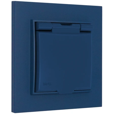 Gniazdo hermetyczne z ramką kwadratową seria MINI kolor navy blue
