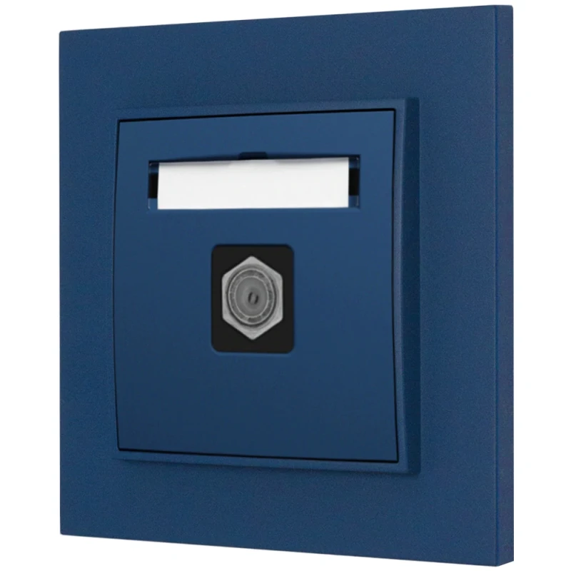 Gniazdo antenowe 1x z ramką kwadratową seria MINI kolor navy blue