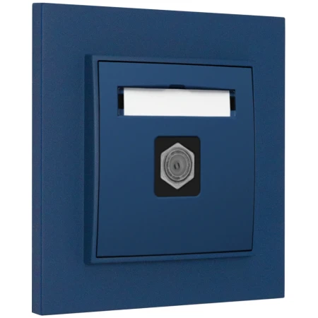 Gniazdo antenowe 1x z ramką kwadratową seria MINI kolor navy blue
