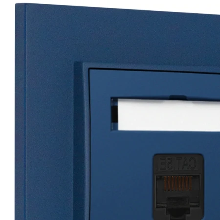 Gniazdo internetowe rj45 1x z ramką kwadratową seria MINI kolor navy blue