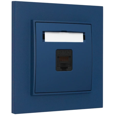 Gniazdo internetowe rj45 1x z ramką kwadratową seria MINI kolor navy blue