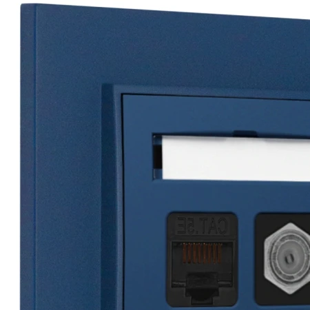 Gniazdo rj45/antenowe z ramką kwadratową seria MINI kolor navy blue