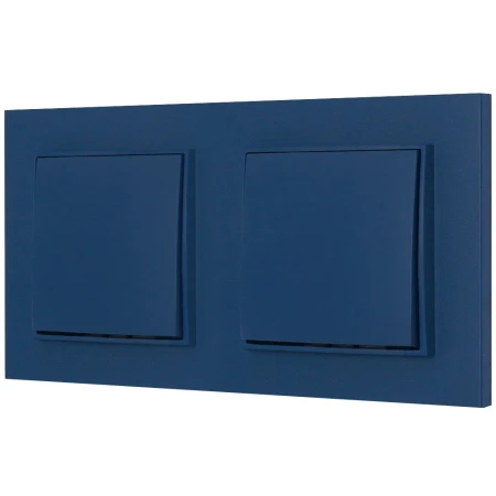 Dwa włączniki pojedyncze z ramką kwadratową seria MINI kolor navy blue