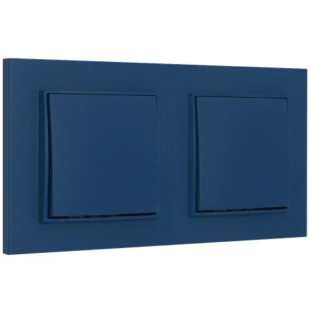 Dwa włączniki pojedyncze z ramką kwadratową seria MINI kolor navy blue