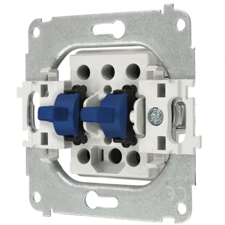 Włącznik schodowy podwójny w stylu USA ramka kwadratowa seria Mini kolor navy blue