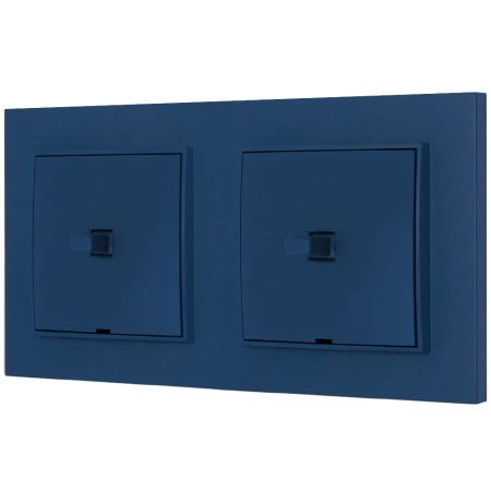 Dwa włączniki pojedyncze w stylu USA ramka kwadratowa seria Mini kolor navy blue