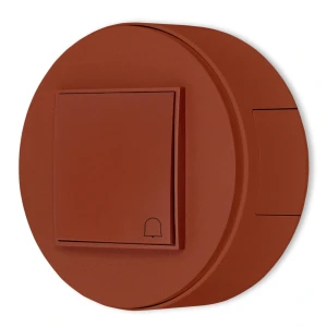 Włącznik dzwonkowy zestaw natynkowy okrągły seria Mini terakota