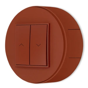 Włącznik roletowy z blokadą zestaw natynkowy okrągły Mini terakota