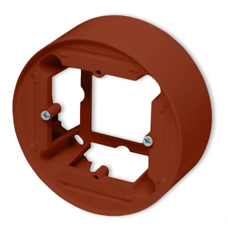 Włącznik krzyżowy podwójny zestaw natynkowy okrągły seria Mini terakota