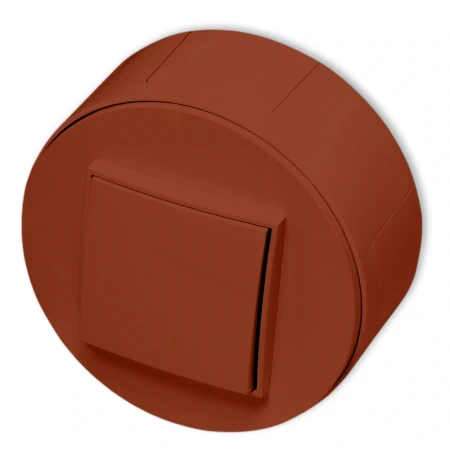 Włącznik krzyżowy podwójny zestaw natynkowy okrągły seria Mini terakota