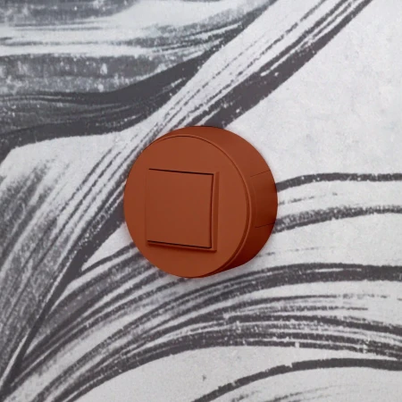 Gniazdo internetowe 2x zestaw natynkowy okrągły seria Mini terakota