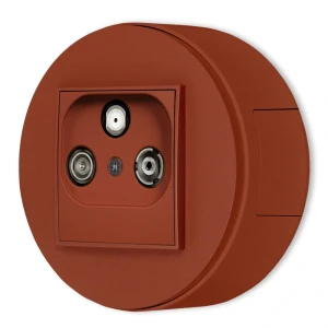 Gniazdo RTV-SAT zestaw natynkowy okrągły seria Mini terakota