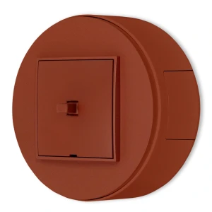 Włącznik pojedynczy USA zestaw natynkowy okrągły seria Mini terakota
