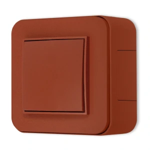 Włącznik pojedynczy zestaw natynkowy zaokrąglony seria Mini terakota