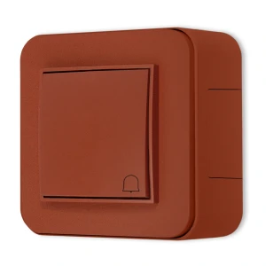 Włącznik dzwonkowy zestaw natynkowy zaokrąglony seria Mini terakota