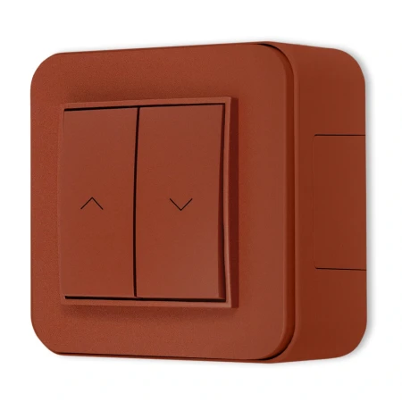 Włącznik roletowy z blokadą zestaw natynkowy zaokrąglony Mini terakota