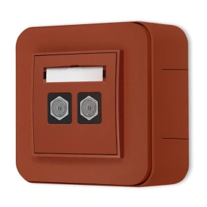 Gniazdo antenowe 2x zestaw natynkowy zaokrąglony seria Mini terakota