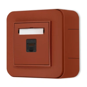 Gniazdo internetowe 1x zestaw natynkowy zaokrąglony seria Mini terakota