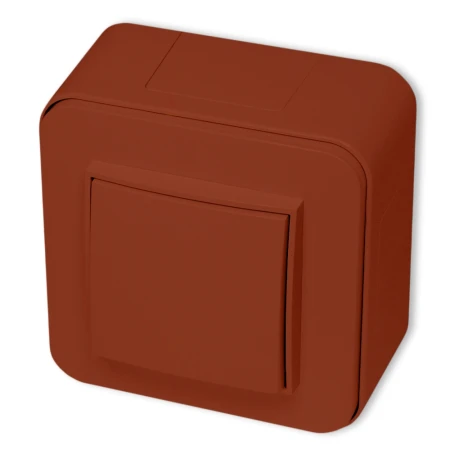 Włącznik podwójny USA zestaw natynkowy zaokrąglony seria Mini terakota