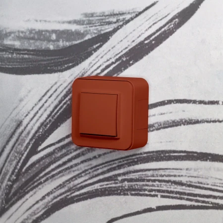 Włącznik podwójny USA zestaw natynkowy zaokrąglony seria Mini terakota