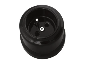 Gniazdo pojedyncze natynkowe 2P+Z 'Retro ceramic' 16A-250V~, czarne
