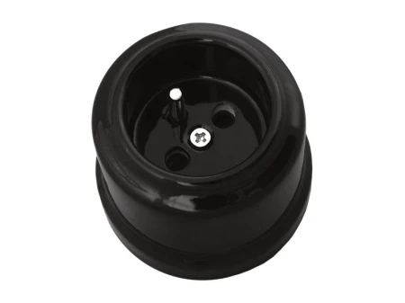 Gniazdo pojedyncze natynkowe 2P+Z 'Retro ceramic' 16A-250V~, czarne